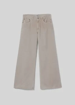 AGOLDE Clara Low Rise Baggy Flare In Tusk Fashion