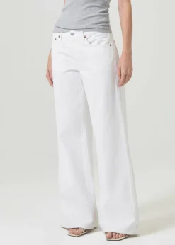 AGOLDE Clara Low Rise Baggy Flare In Milkshake Flash Sale