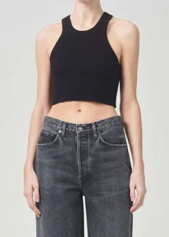 AGOLDE Cropped Bailey Tank In Black Sale