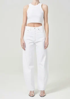 AGOLDE Cropped Bailey Tank In White Online