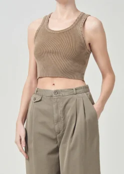 AGOLDE Cropped Poppy Tank In Bamboo Cheap