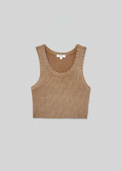AGOLDE Cropped Poppy Tank In Bamboo Cheap