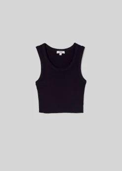 AGOLDE Cropped Poppy Tank In Black Hot