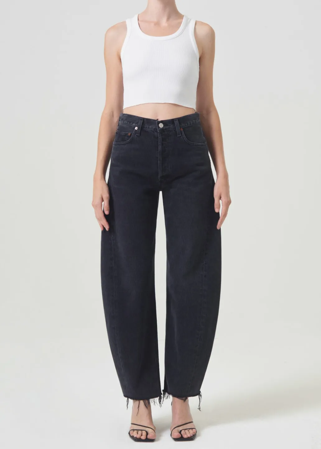 AGOLDE Cropped Poppy Tank In White Outlet