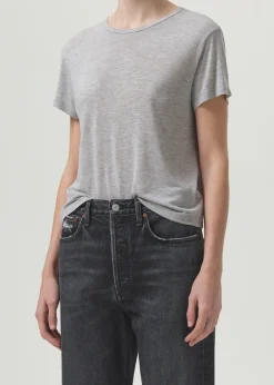 AGOLDE Drew Tee In Grey Heather Hot