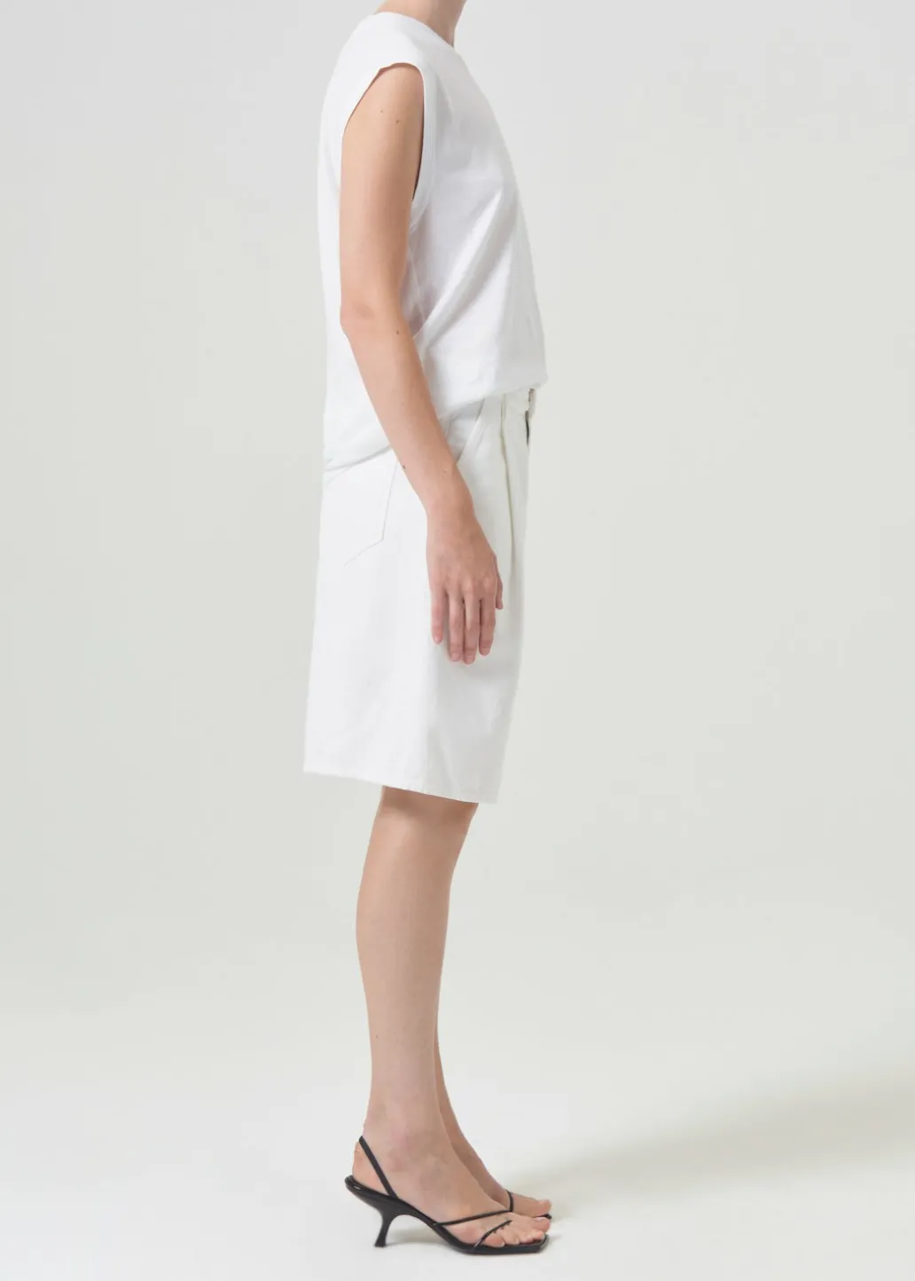 AGOLDE Ellis Trouser Short In Milkshake Clearance