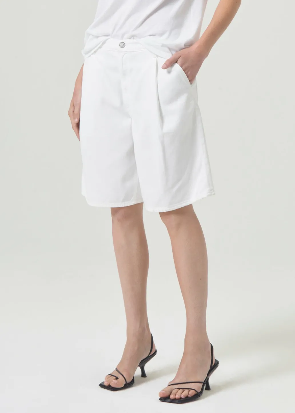 AGOLDE Ellis Trouser Short In Milkshake Clearance