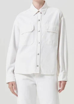 AGOLDE Gwen Slice Shirt In Fortune Cookie Cheap