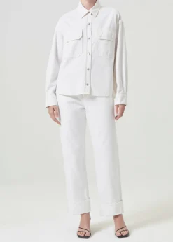 AGOLDE Gwen Slice Shirt In Fortune Cookie Cheap