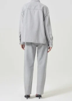 AGOLDE Gwen Slice Shirt In Rain Cheap