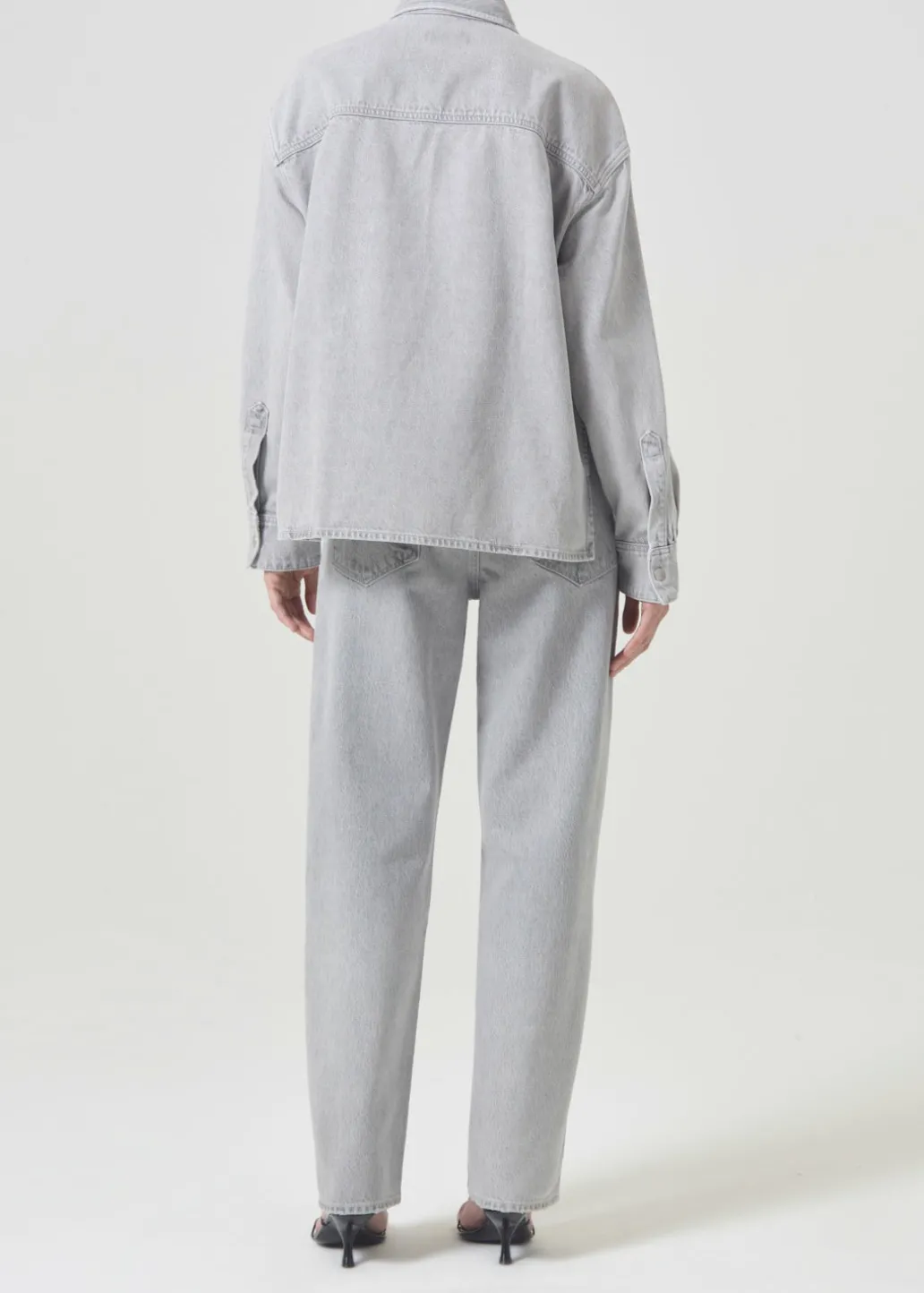 AGOLDE Gwen Slice Shirt In Rain Cheap