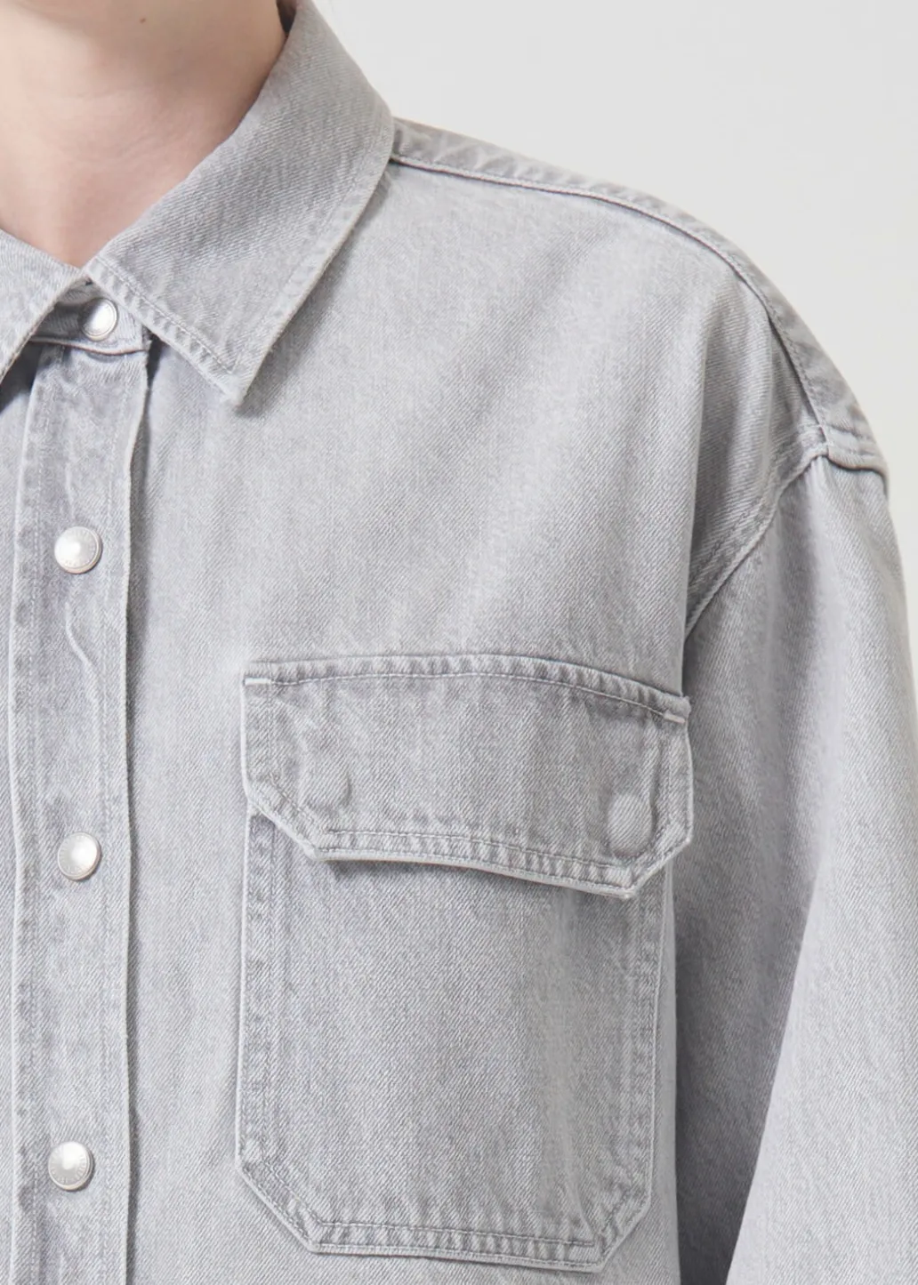 AGOLDE Gwen Slice Shirt In Rain Cheap