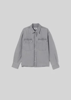 AGOLDE Gwen Slice Shirt In Rain Cheap