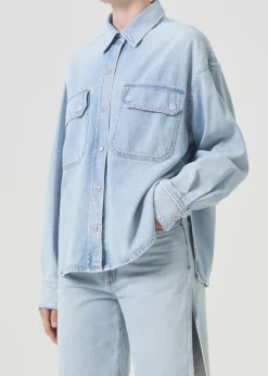 AGOLDE Gwen Slice Shirt In Tension Fashion