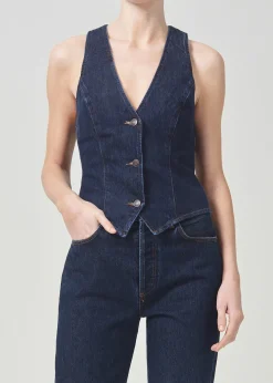 AGOLDE Heller Vest In Polished Hot