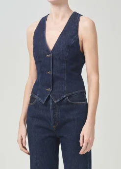 AGOLDE Heller Vest In Polished Hot