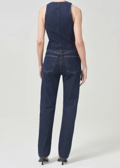 AGOLDE Heller Vest In Polished Hot