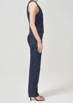 AGOLDE Heller Vest In Polished Hot