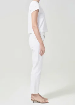 AGOLDE Kye Mid Rise Straight Crop (Stretch) In Sour Cream Cheap