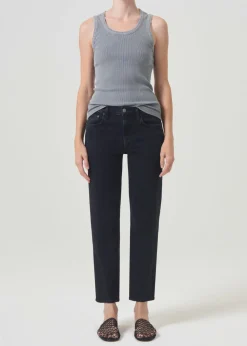 AGOLDE Kye Mid Rise Straight Crop (Stretch) In Pepper Discount
