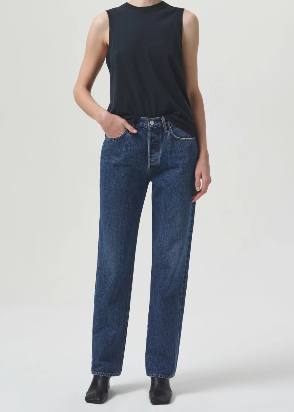 AGOLDE Lana Mid Rise Straight In Sphere Shop