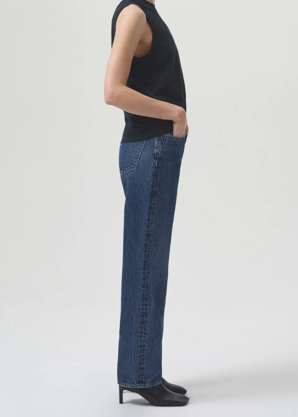 AGOLDE Lana Mid Rise Straight In Sphere Shop