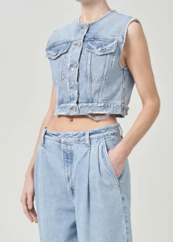 AGOLDE Leo Vest In Fray New