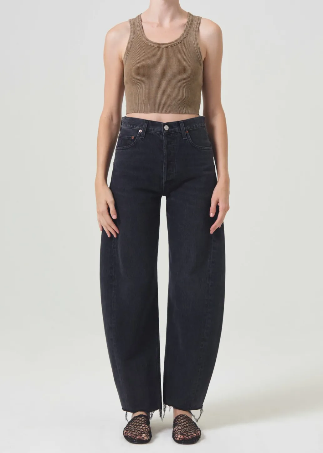 AGOLDE Luna High Rise Pieced Taper In Posses Flash Sale