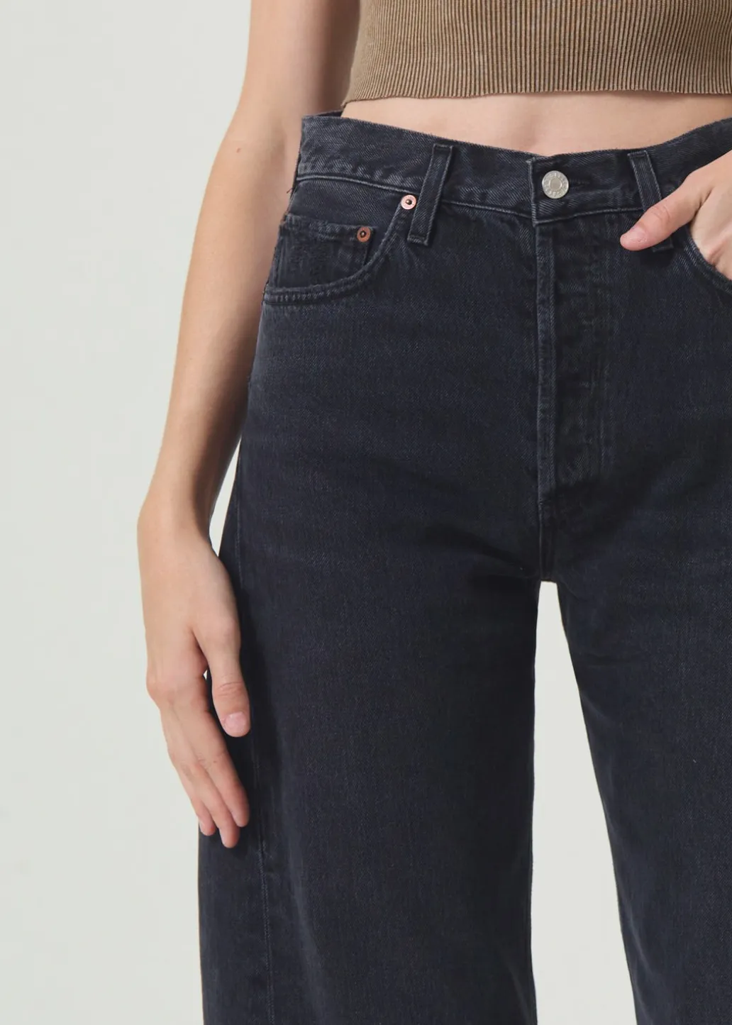 AGOLDE Luna High Rise Pieced Taper In Posses Flash Sale