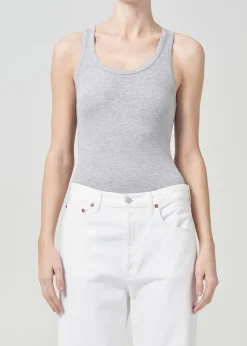 AGOLDE Maria Bodysuit In Grey Heather Clearance