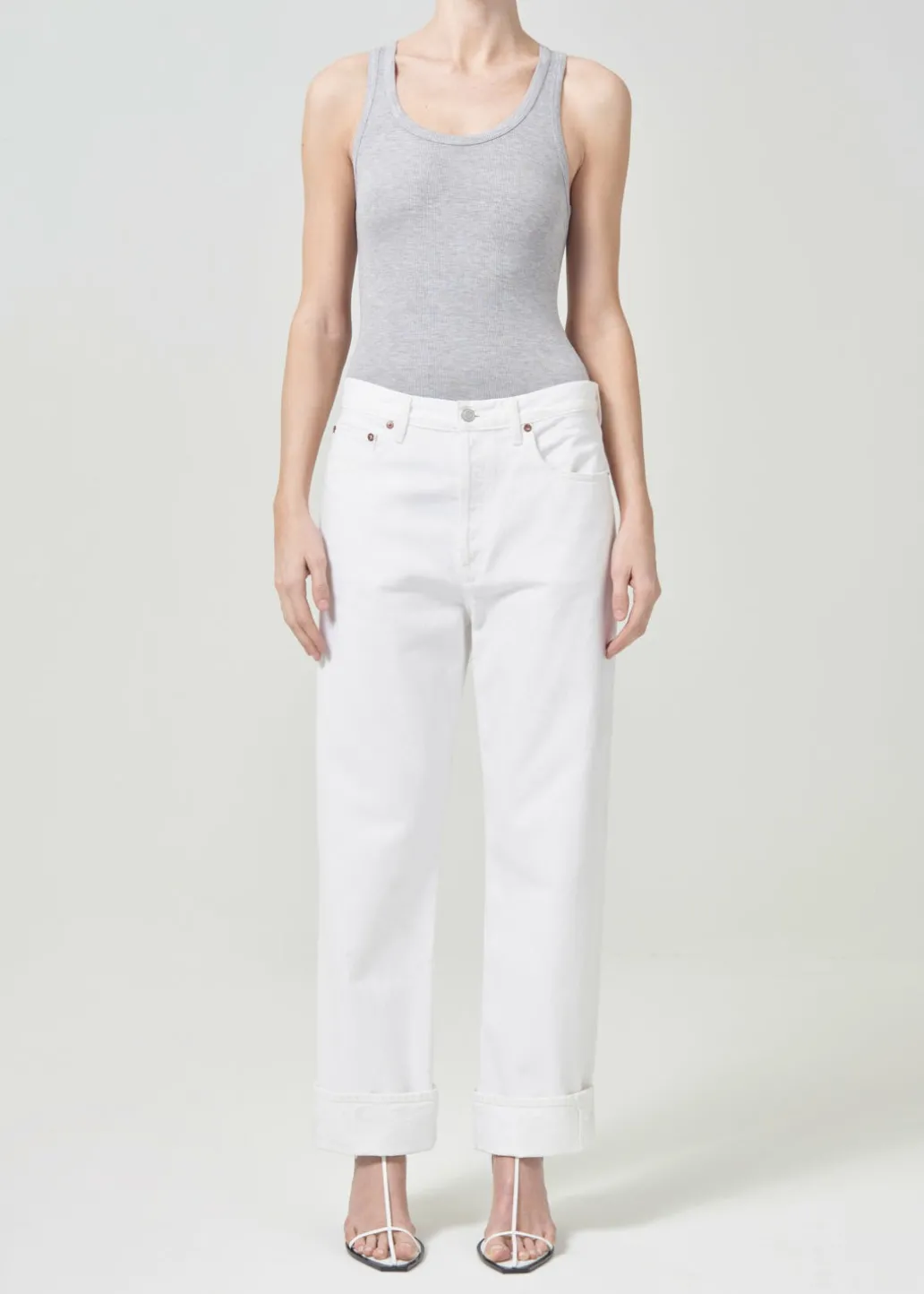 AGOLDE Maria Bodysuit In Grey Heather Clearance