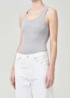 AGOLDE Maria Bodysuit In Grey Heather Clearance