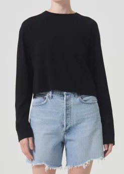 AGOLDE Mason Crop Tee In Black Shop
