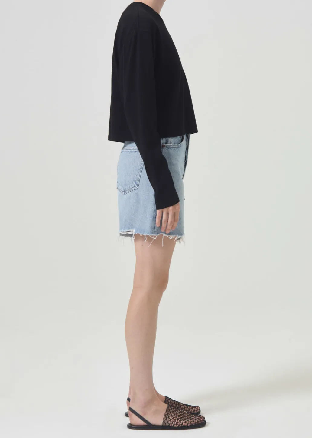 AGOLDE Mason Crop Tee In Black Shop