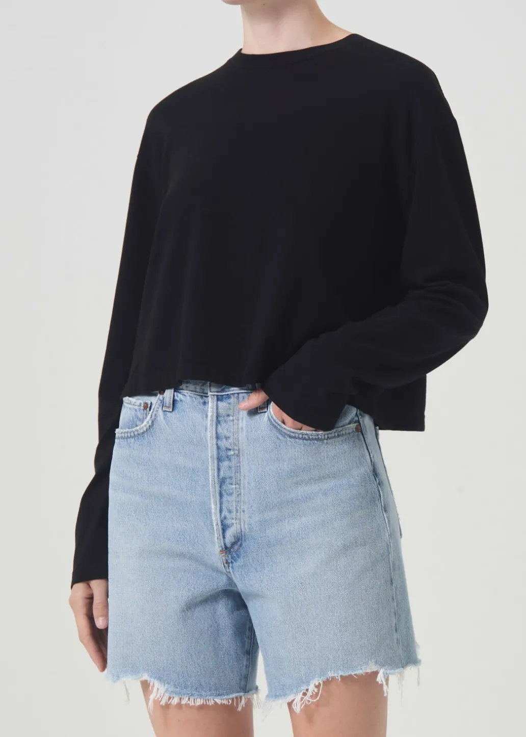 AGOLDE Mason Crop Tee In Black Shop