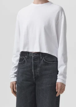 AGOLDE Mason Crop Tee In White Hot