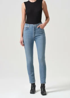 AGOLDE Nico High Rise Slim Fit (Stretch) In Helm Discount