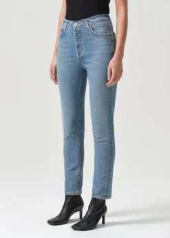AGOLDE Nico High Rise Slim Fit (Stretch) In Helm Discount
