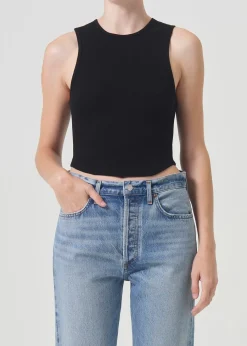 AGOLDE Nova Tank In Black Hot