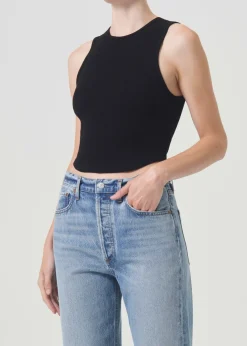 AGOLDE Nova Tank In Black Hot