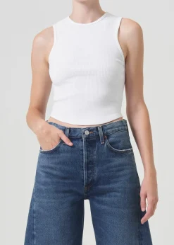 AGOLDE Nova Tank In White Fashion