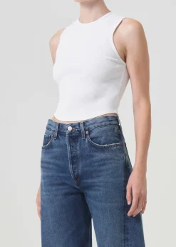 AGOLDE Nova Tank In White Fashion