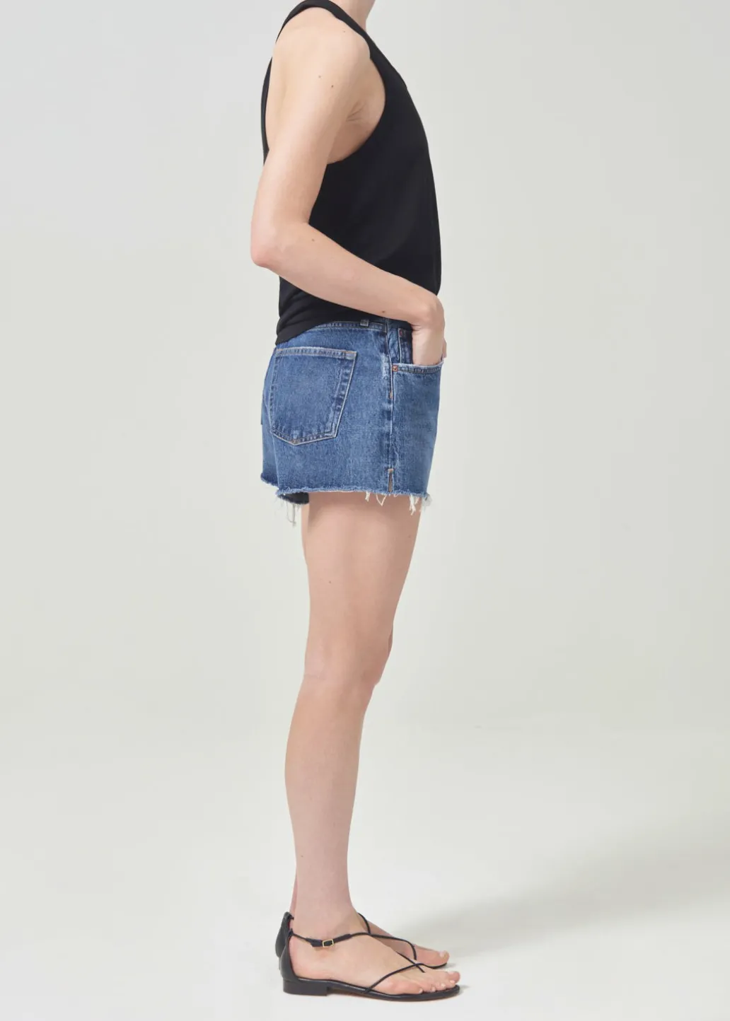 AGOLDE Parker Vintage Cut Off Short (With Slit) In Caution Shop