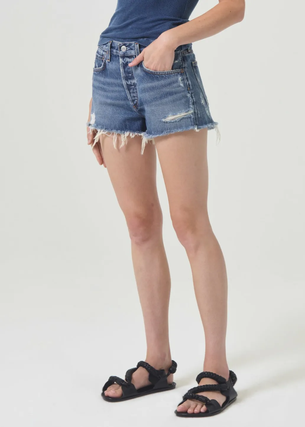 AGOLDE Parker Vintage Cut Off Short In Dark Swapmeet Sale