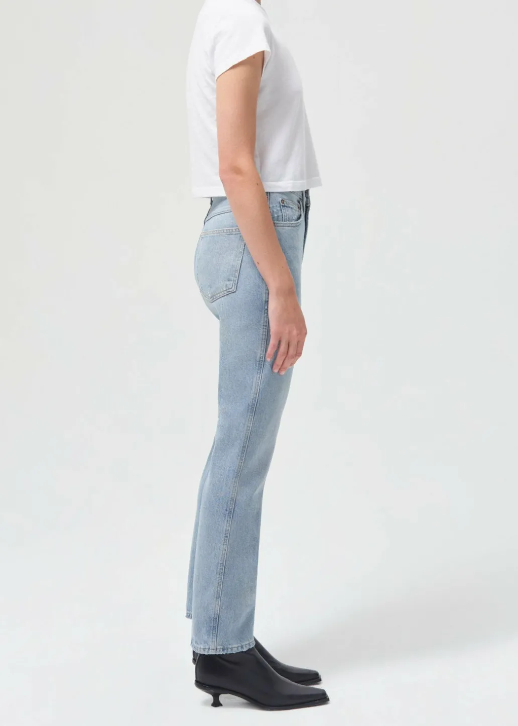 AGOLDE Pinch Waist Kick Flare In Riptide Hot