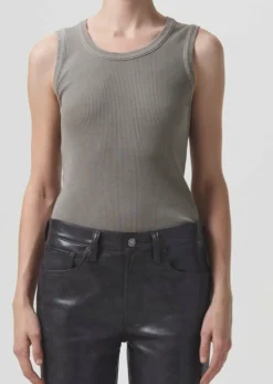 AGOLDE Poppy Tank In Drab Fashion