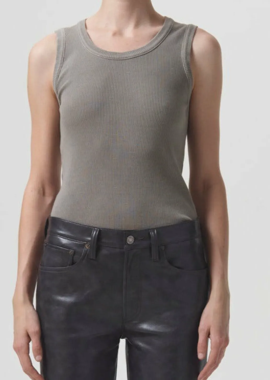 AGOLDE Poppy Tank In Drab Fashion
