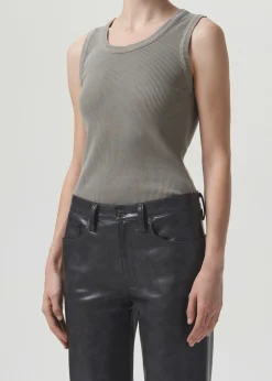 AGOLDE Poppy Tank In Drab Fashion