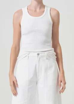 AGOLDE Poppy Tank In White Store