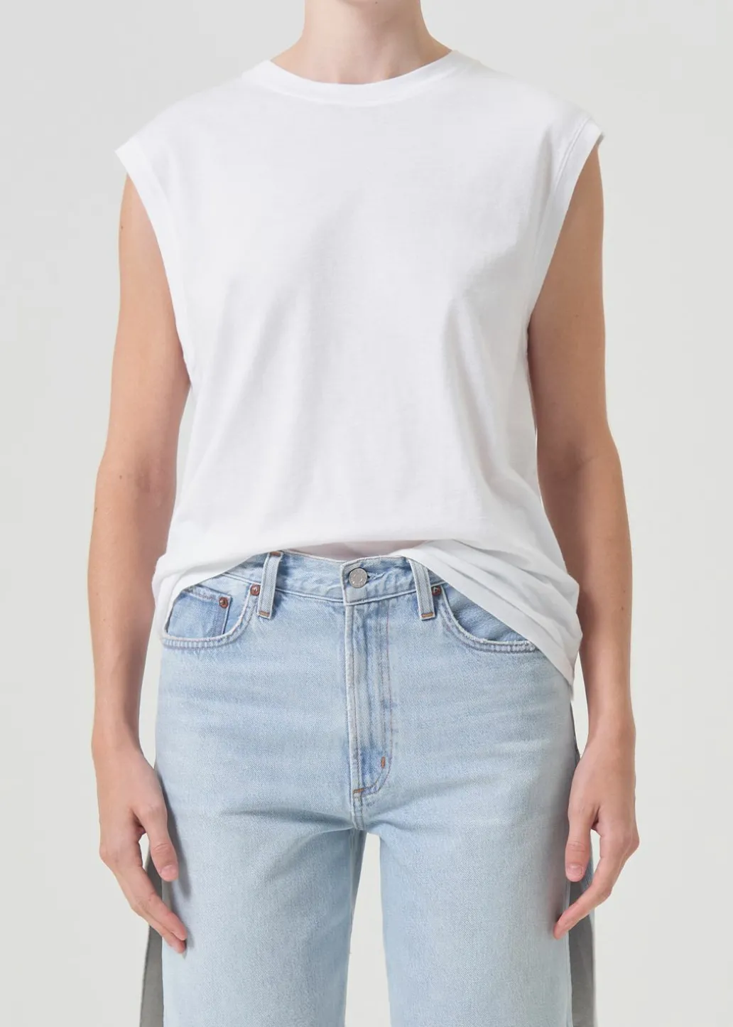 AGOLDE Raya Muscle Tee In White Discount